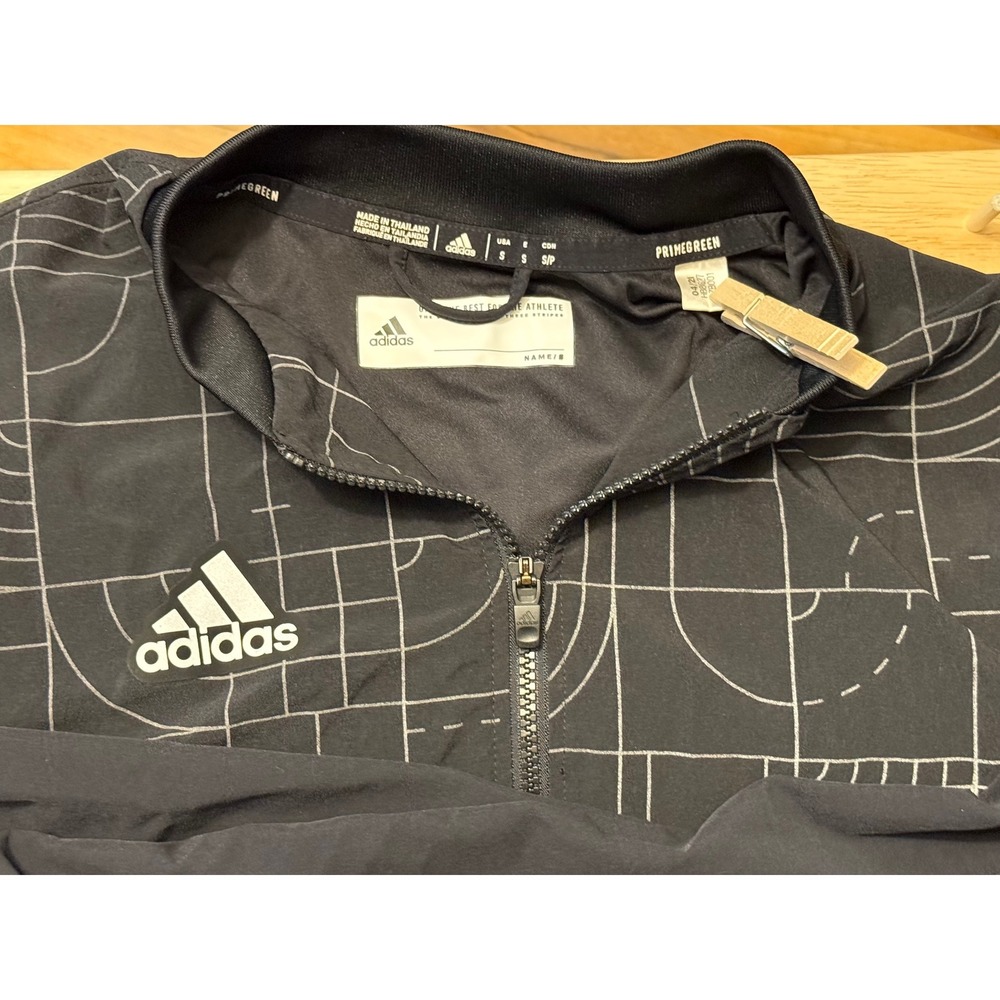 Adidas Primegreen Black‎ Geometric Grid Full Zip Track Jacket HB8827 Mens Small - Picture 3 of 7